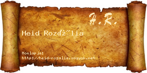Heid Rozália névjegykártya